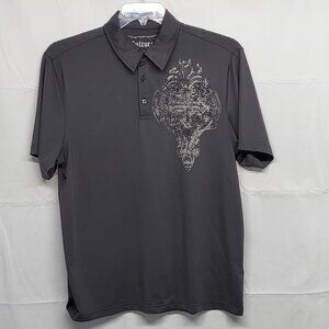 Cultura Mens Polo Shirt Boho Size Large Short Sleeve Graphic Print
